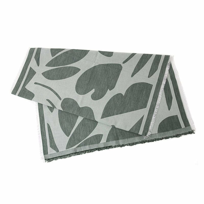 Sarahbel cotton stole Leaves Green サラベル コットンストール リーヴス グリーン SAB-cot-stole-leaves-green