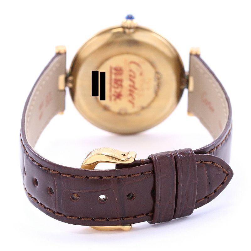 中古】CARTIER MUST VANDOME WATCH LM VERMEIL カルティエ マスト