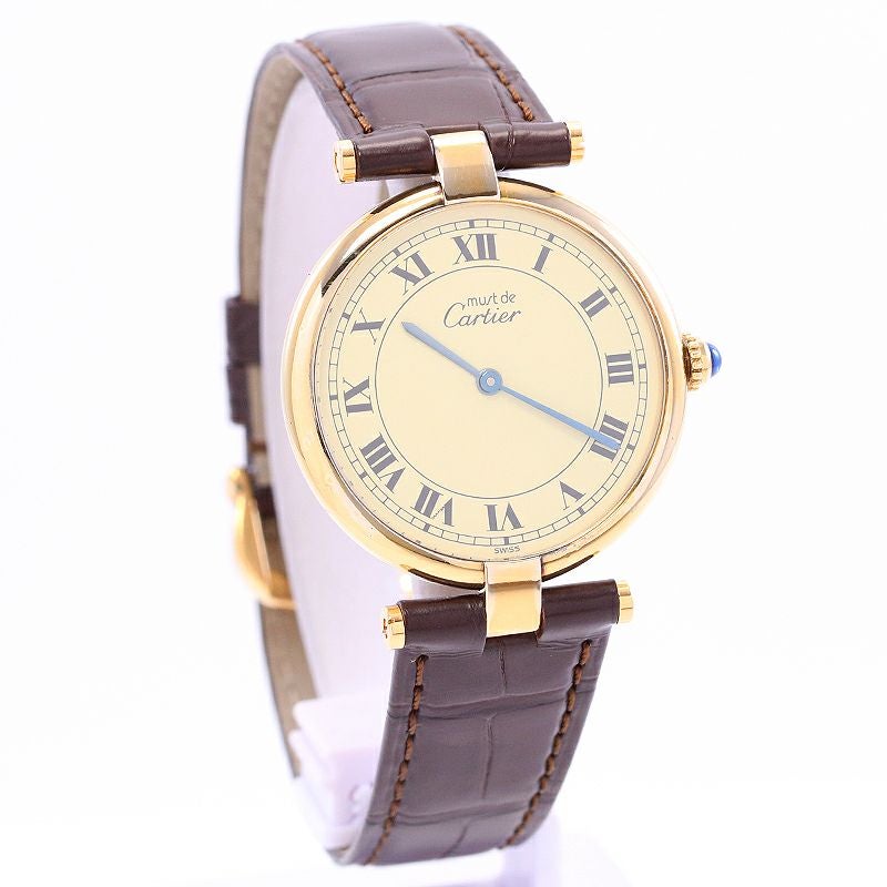 中古】CARTIER MUST VANDOME WATCH LM VERMEIL カルティエ マスト 中古】CARTIER MUST VANDOME WATCH LM VERMEIL カルティエ マスト