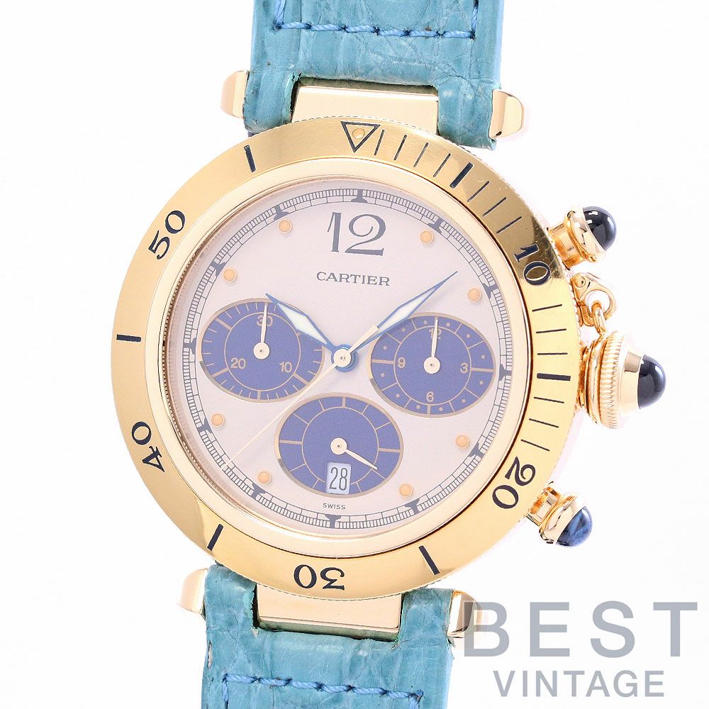 × Cartier Pasha クロノグラフ 38mm　カルティエ パシャ 中古】CARTIER PASHA CHRONOGRAPH / PASHA DE CARTIER PLONGEUR WATCH