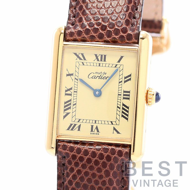 中古】CARTIER MUST TANK LARGE MODEL VERMEIL カルティエ マスト