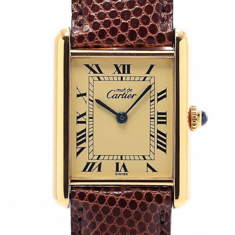 中古】CARTIER MUST TANK LARGE MODEL VERMEIL カルティエ マスト