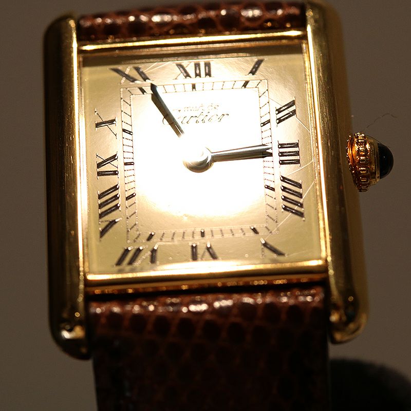 中古】CARTIER MUST TANK LARGE MODEL VERMEIL カルティエ マスト 