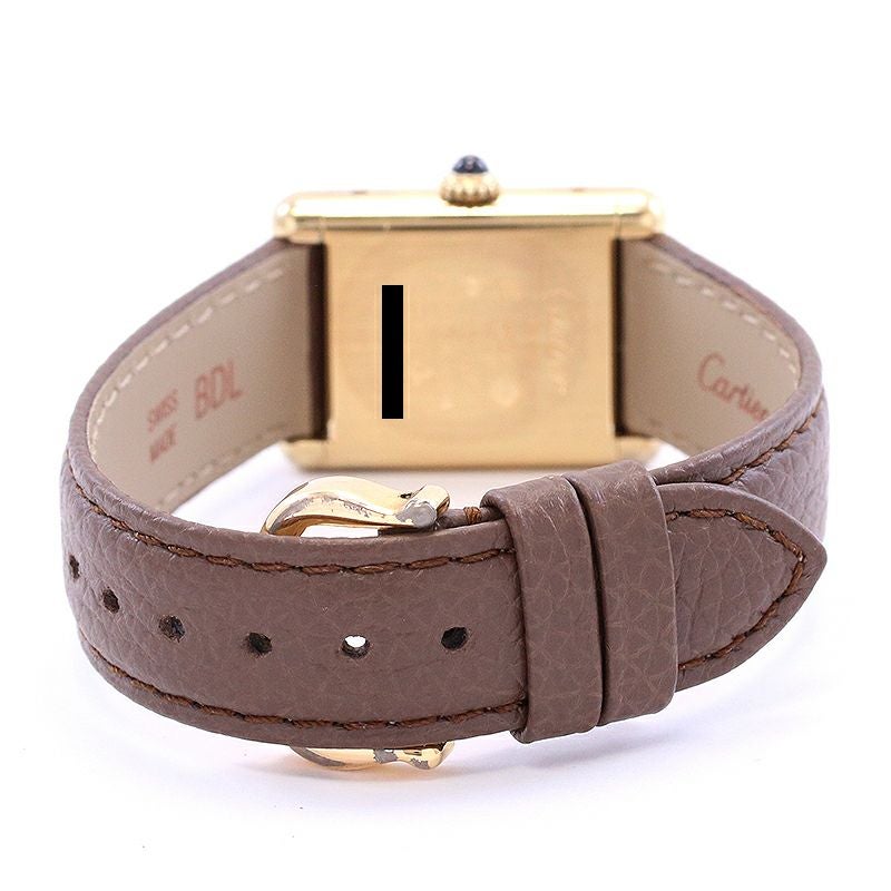 中古】CARTIER MUST TANK SMALL MODEL VERMEIL TORTOISE SHELL DIAL