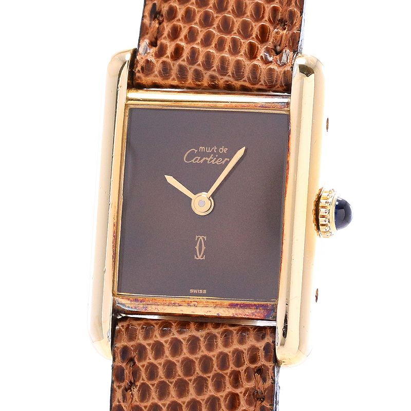 カルティエ　マストタンク　vermeil 中古】CARTIER MUST TANK SMALL MODEL VERMEIL カルティエ マスト