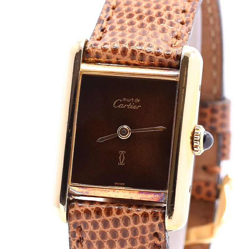 中古】CARTIER MUST TANK SMALL MODEL VERMEIL カルティエ 中古】CARTIER MUST TANK SMALL MODEL VERMEIL カルティエ