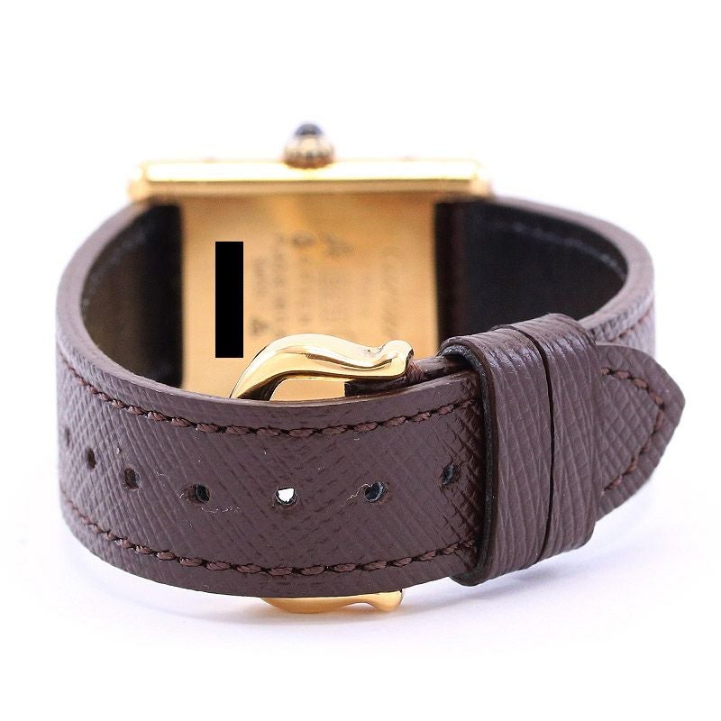 【中古】CARTIER MUST TANK SMALL MODEL VERMEIL "PLAIN IVOLY DIAL" <br>カルティエ マストタンクSM ヴェルメイユ プレーンアイボリーダイヤル <br>3