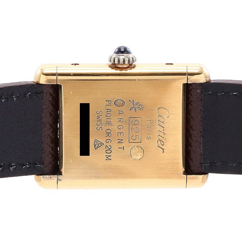 【中古】CARTIER MUST TANK SMALL MODEL VERMEIL "PLAIN IVOLY DIAL" <br>カルティエ マストタンクSM ヴェルメイユ プレーンアイボリーダイヤル <br>3