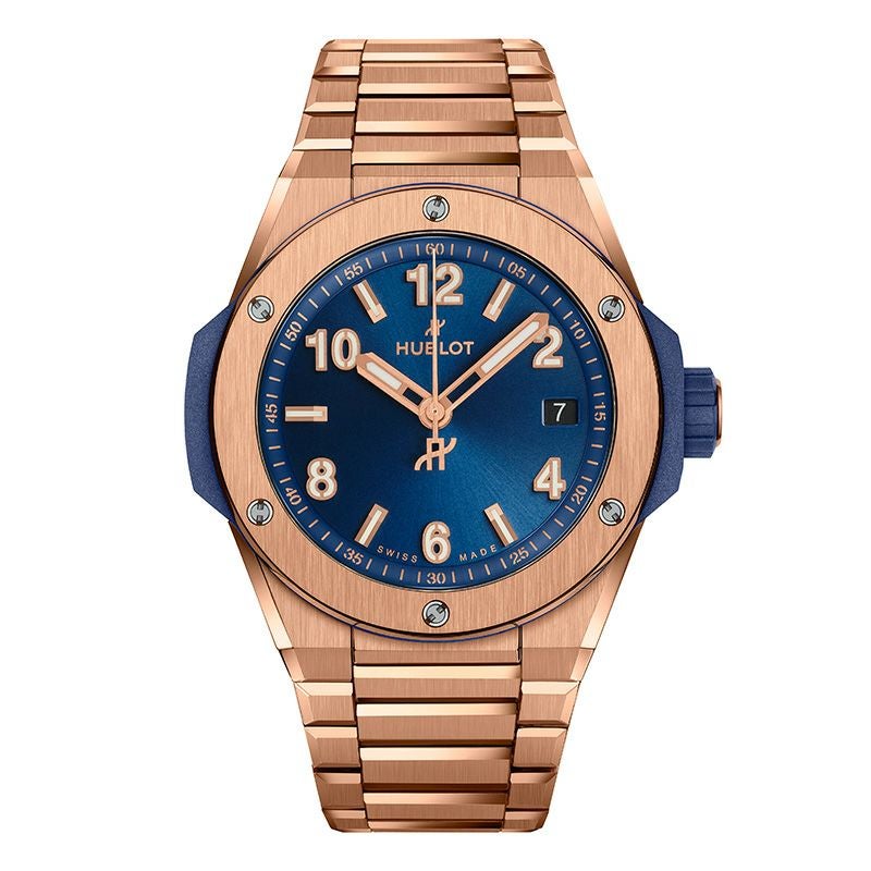 HUBLOT BIG BANG INTEGRATED TIME ONLY KING GOLD BLUE ウブロ ビッグ