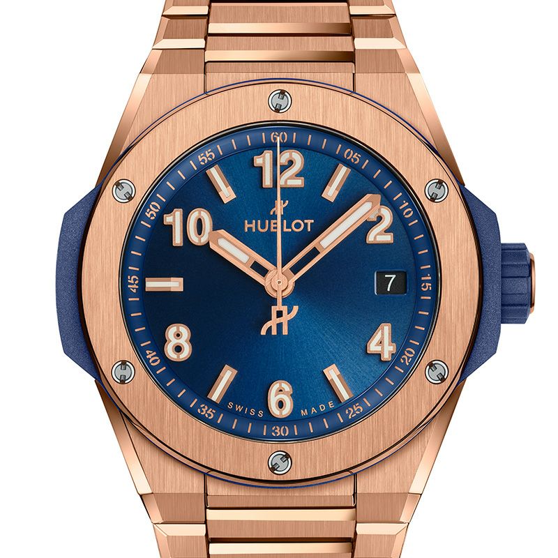 HUBLOT BIG BANG INTEGRATED TIME ONLY KING GOLD BLUE ウブロ ビッグ