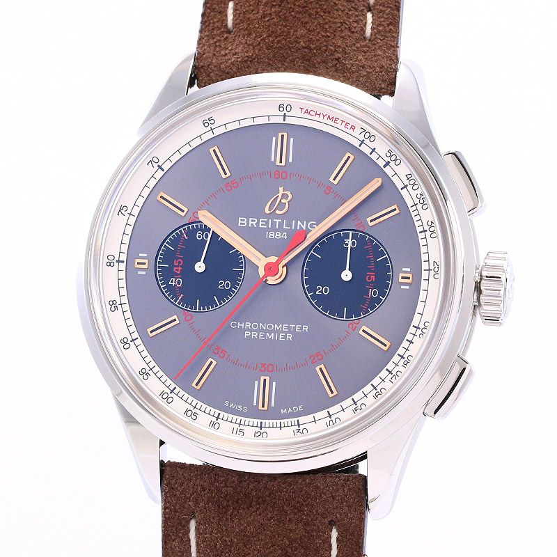 【中古】BREITLING PREMIER B01 CHRONOGRAPH 42 WHEELS AND WAVES <br>ブライトリング プレミエ B01 クロノグラフ 42 ホイールズ＆ウェーブズ <br>AB0118A31B1X1 (A007W-WNAA)