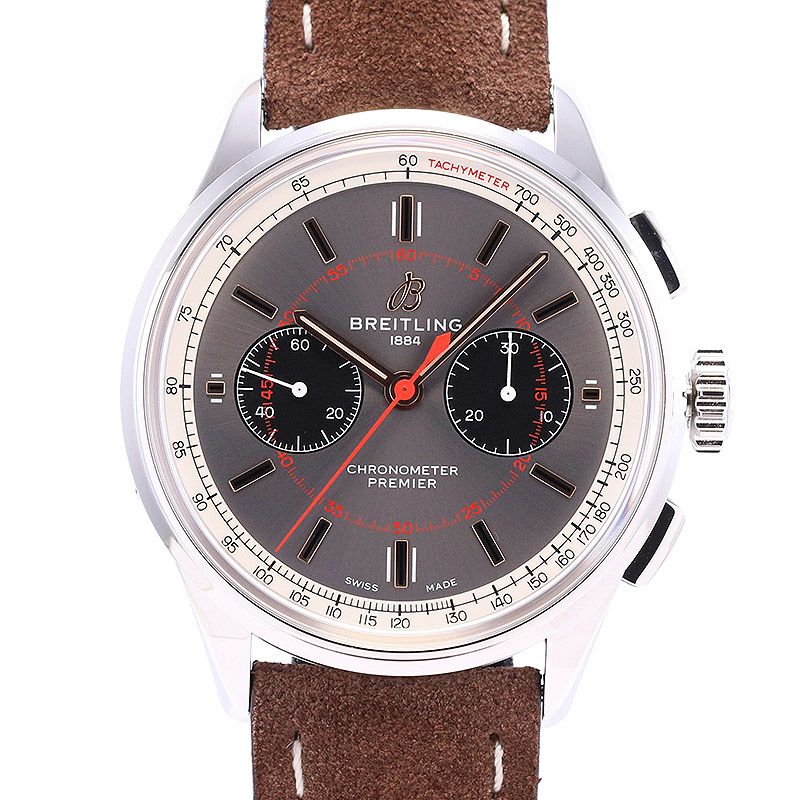 【中古】BREITLING PREMIER B01 CHRONOGRAPH 42 WHEELS AND WAVES <br>ブライトリング プレミエ B01 クロノグラフ 42 ホイールズ＆ウェーブズ <br>AB0118A31B1X1 (A007W-WNAA)