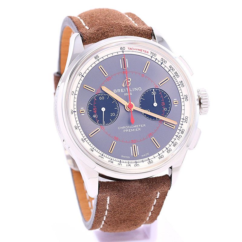 【中古】BREITLING PREMIER B01 CHRONOGRAPH 42 WHEELS AND WAVES <br>ブライトリング プレミエ B01 クロノグラフ 42 ホイールズ＆ウェーブズ <br>AB0118A31B1X1 (A007W-WNAA)
