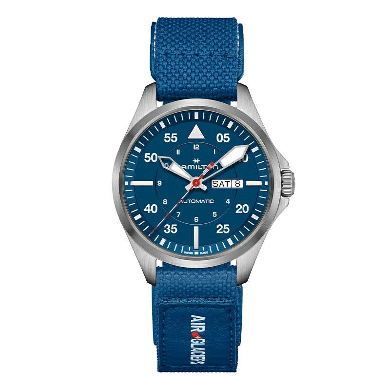 HAMILTON KHAKI AVIATION PILOT DAY DATE AUTO - AIR-GLACIERS EDITION