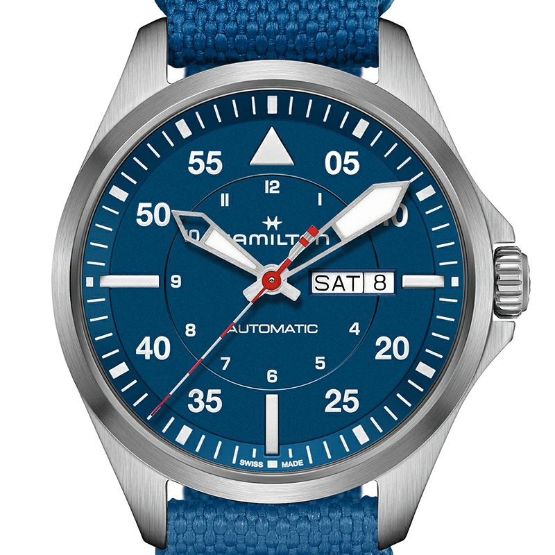 HAMILTON KHAKI AVIATION PILOT DAY DATE AUTO - AIR-GLACIERS EDITION 