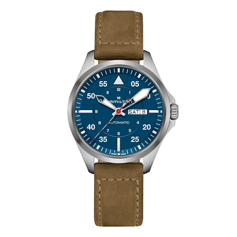 HAMILTON KHAKI AVIATION PILOT DAY DATE AUTO - AIR-GLACIERS EDITION 