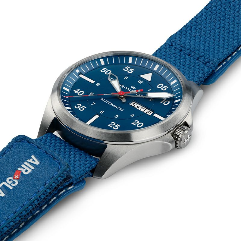 HAMILTON KHAKI AVIATION PILOT DAY DATE AUTO - AIR-GLACIERS EDITION