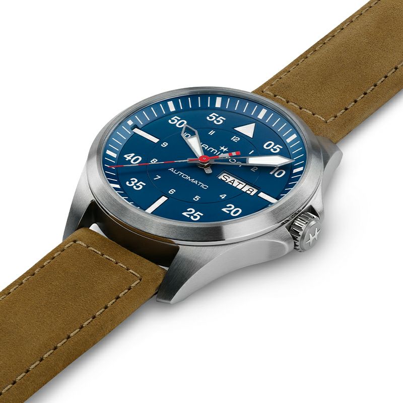 HAMILTON KHAKI AVIATION PILOT DAY DATE AUTO - AIR-GLACIERS EDITION