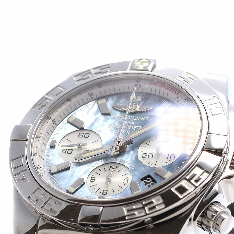 【中古】BREITLING CHRONOMAT 44  JAPAN LIMITED ブライトリング クロノマット 44 MOP ブラック＆ホワイト 日本限定400本 AB01103C/BC48/375A (A011BWJPA)