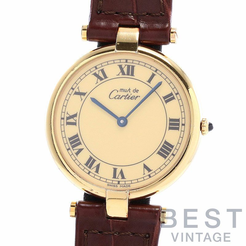 中古】CARTIER MUST VANDOME LARGE MODEL VERMEIL カルティエ マスト