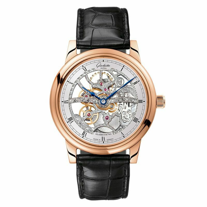 GLASHUTTE ORIGINAL Senator Manual Winding Skeletonized Edition グラスヒュッテ・オリジナル セネタ・マニュアル・ワインディング・スケルトン 1-49-18-01-05-30