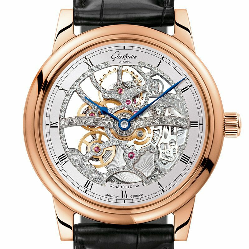 GLASHUTTE ORIGINAL Senator Manual Winding Skeletonized Edition グラスヒュッテ・オリジナル セネタ・マニュアル・ワインディング・スケルトン 1-49-18-01-05-30