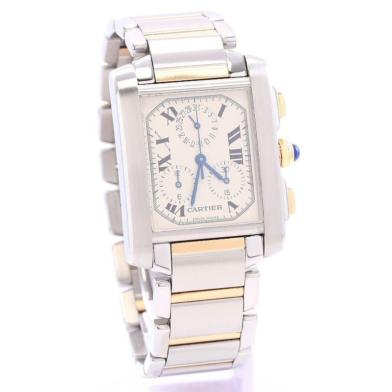 中古】CARTIER TANK FRANCAISE EXTRA-LARGE MODEL CHRONO REFLEX
