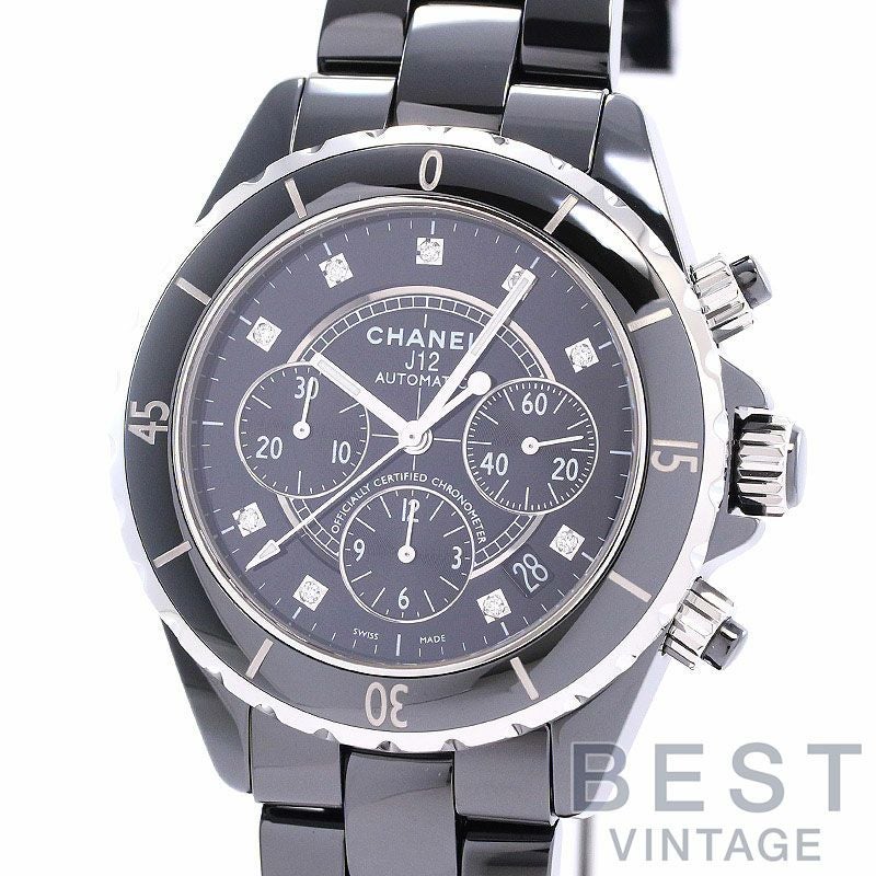 中古】CHANEL J12 CHRONOGRAPH BLACK CERAMIC シャネル J12 クロノ 