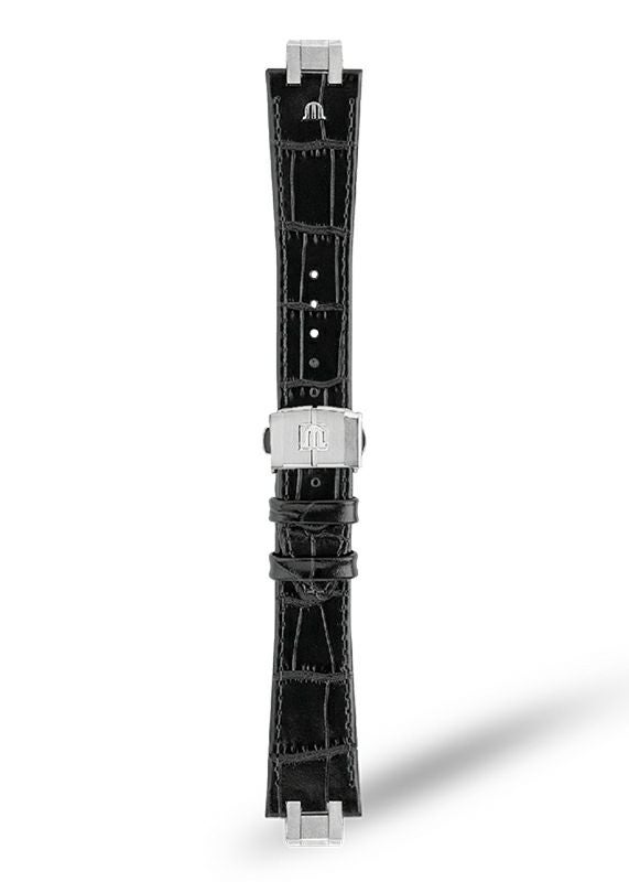 MAURICE LACROIX Black Calf Leather Strap モーリス・ラクロア