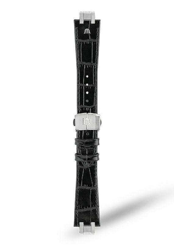 MAURICE LACROIX Black Calf Leather Strap モーリス・ラクロア 