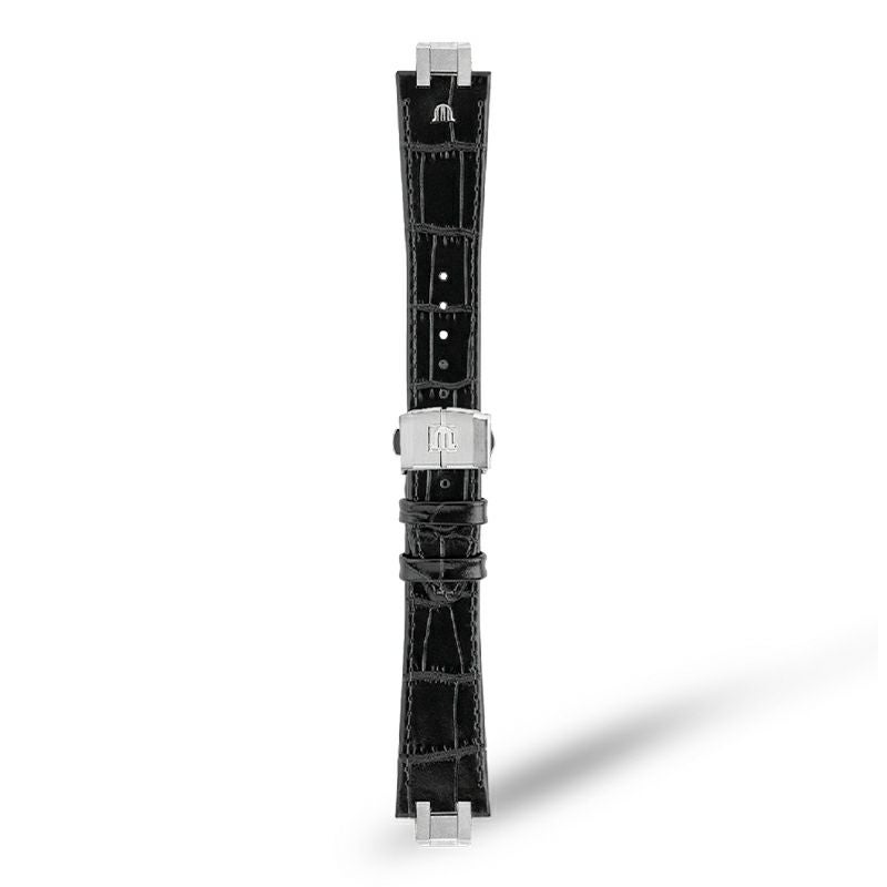 MAURICE LACROIX Black Calf Leather Strap モーリス・ラクロア