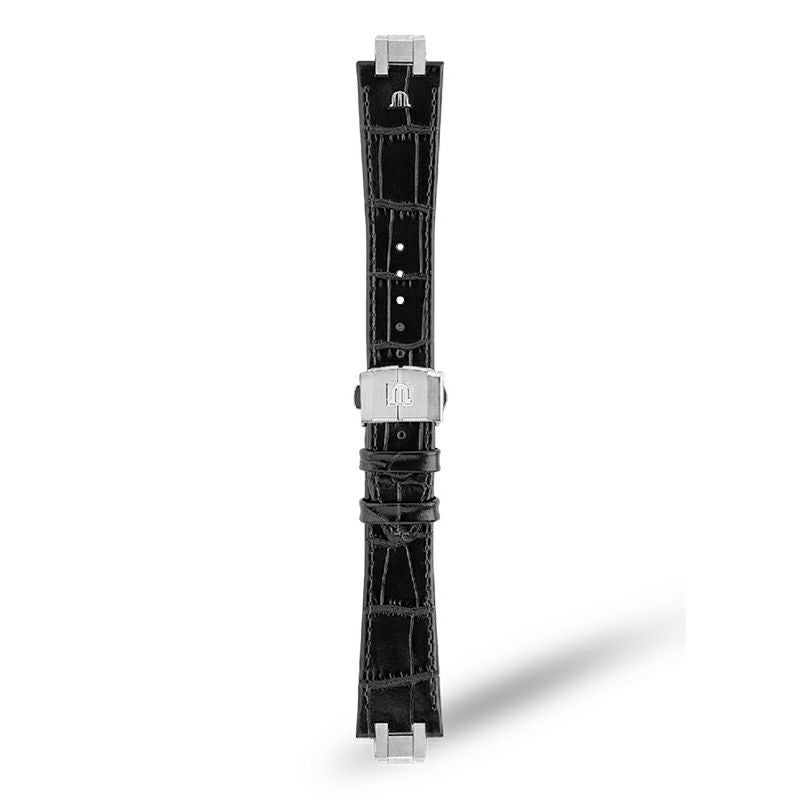 MAURICE LACROIX Black Calf Leather Strap モーリス・ラクロア