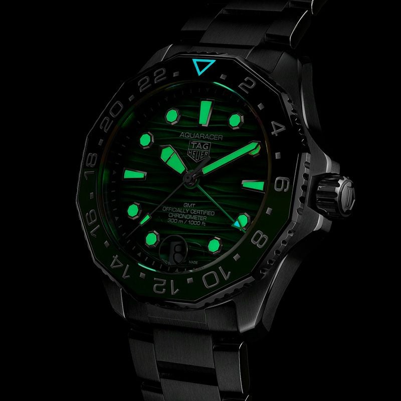 TAG Heuer Aquaracer 300m 防水 腕時計 TAG Heuer Aquaracer Alarm 300m Mens Watch WAF111Z Black Dial