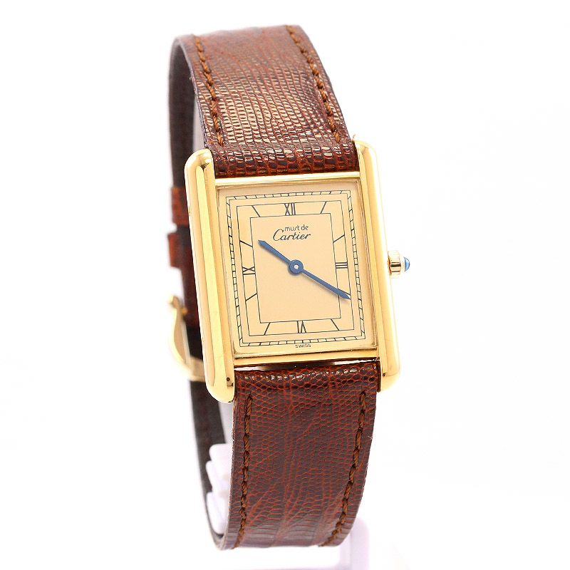 中古】CARTIER MUST TANK LARGE MODEL VERMEIL カルティエ マスト