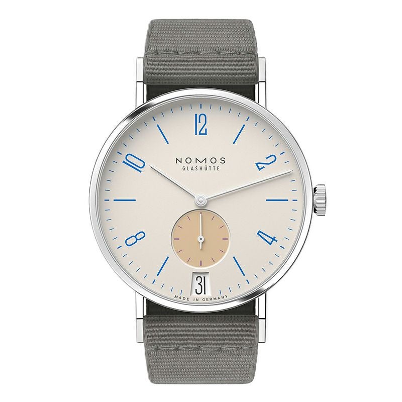 NOMOS GLASHUETTE Tangente 38 Date SCHULHAUSWEISS ノモス グラス 