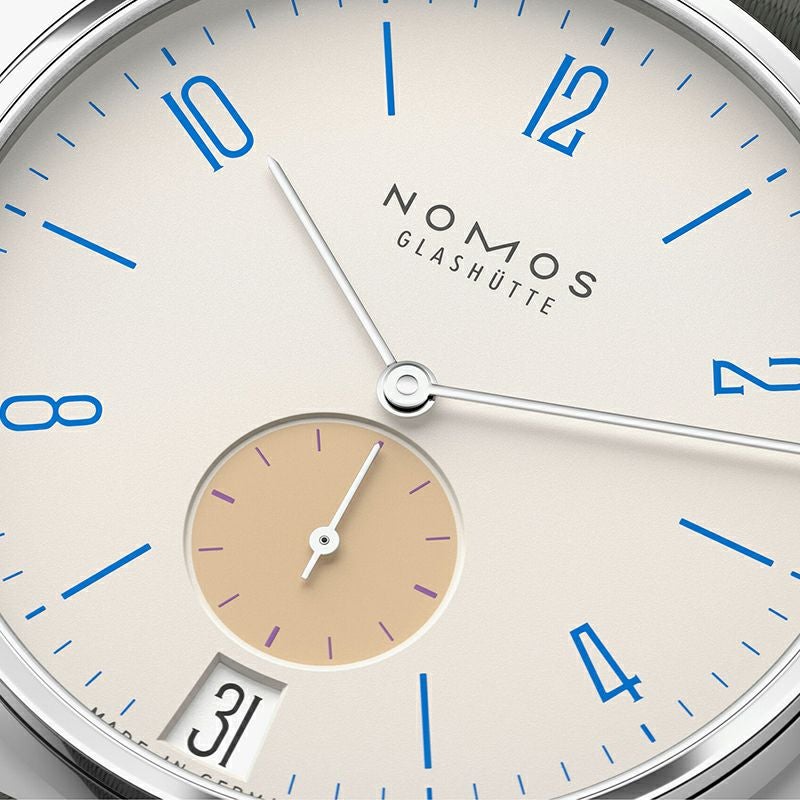 NOMOS GLASHUETTE Tangente 38 Date SCHULHAUSWEISS ノモス グラスヒュッテ タンジェント 38 デイト SCHULHAUSWEISS NM179.S11