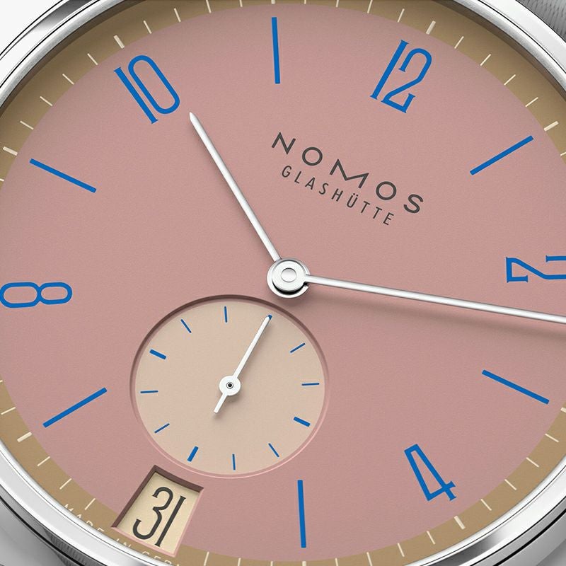 NOMOS GLASHUETTE Tangente 38 Date POMPADOUR ノモス グラスヒュッテ タンジェント 38 デイト POMPADOUR NM179.S15