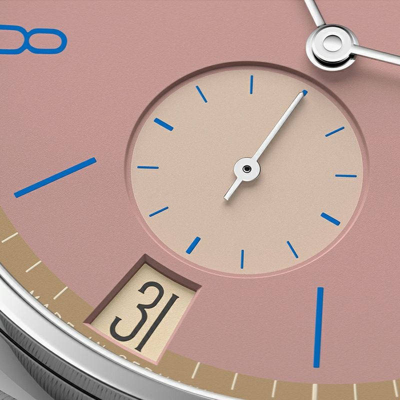 NOMOS GLASHUETTE Tangente 38 Date POMPADOUR ノモス グラスヒュッテ タンジェント 38 デイト POMPADOUR NM179.S15