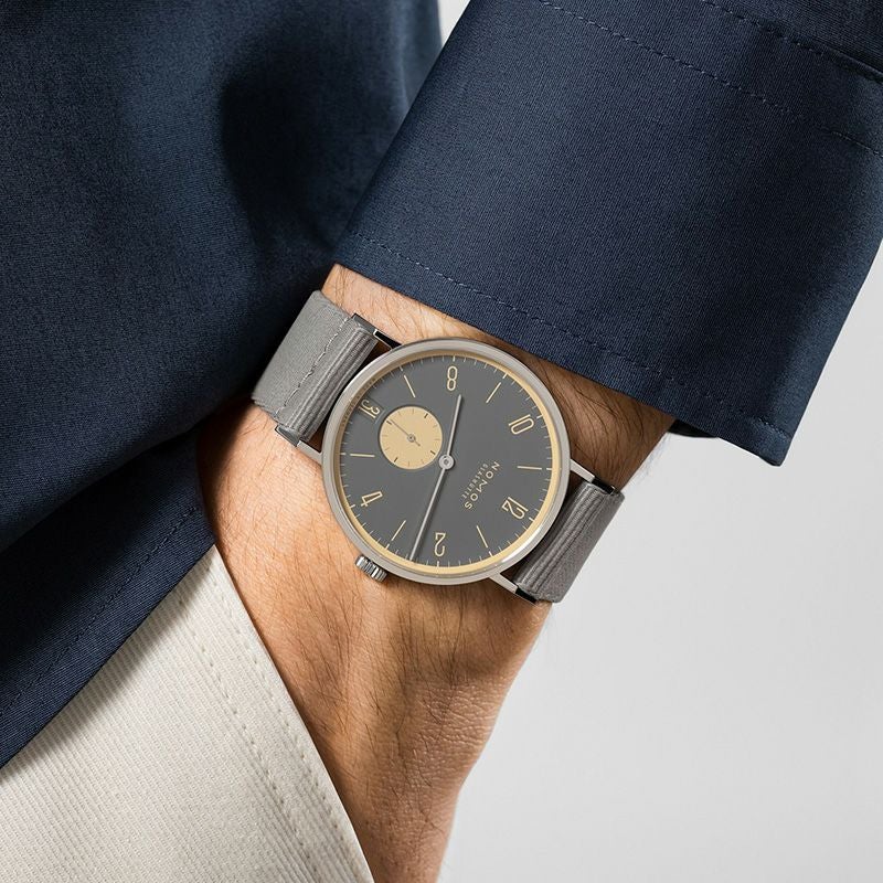 NOMOS GLASHUETTE Tangente 38 Date HAIFISCHGRAU ノモス グラス
