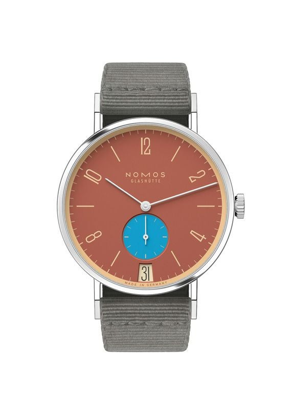 NOMOS GLASHUETTE Tangente 38 Date ZIEGELBLAU ノモス グラスヒュッテ