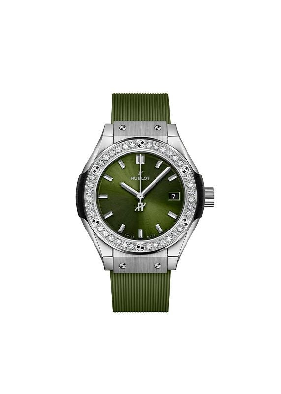 HUBLOT CLASSIC FUSION TITANIUM GREEN DIAMONDS ウブロ クラシック