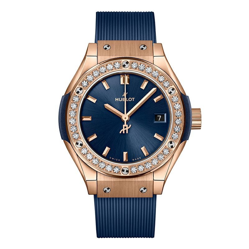 HUBLOT CLASSIC FUSION KING GOLD BLUE DIAMONDS ウブロ クラシック