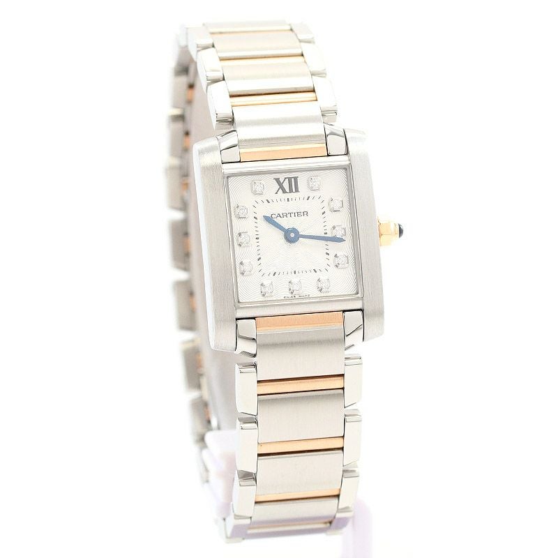 カルティエ Cartier 腕時計 タンクフランセーズ SM WE110004 11ポイント ダイヤインデックス スクエア シルバーギョーシェ文字盤 K18PG SS クオーツアナログ 【中古】 楽天市場】カルティエ Cartier 腕時計 タンク フランセーズ SM