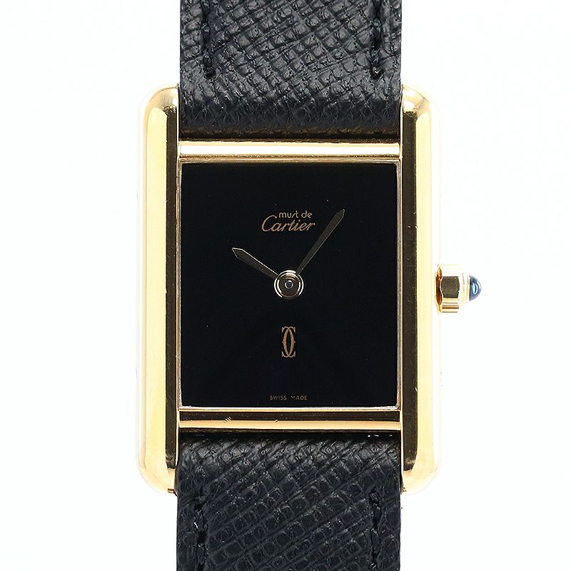 中古】CARTIER MUST TANK SMALL MODEL ONYX DIAL カルティエ マスト