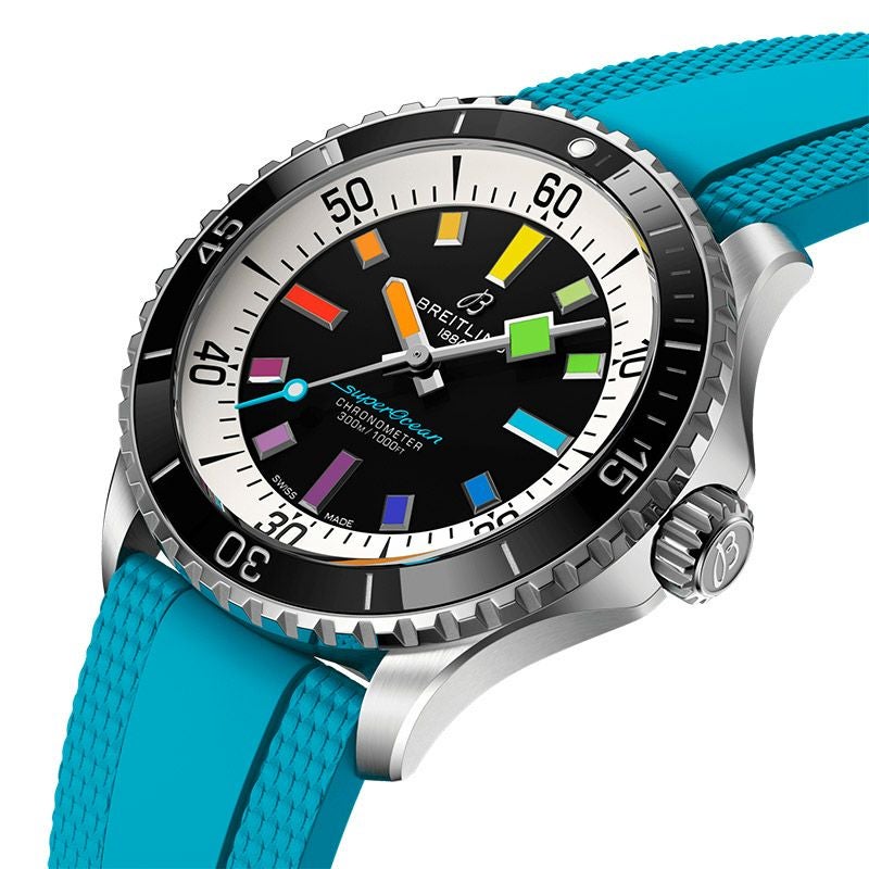BREITLING ブライトリング スーパーオーシャン2 42mm A17365 オートマ ブルー文字盤 稼働品 腕時計 付属品多数■ジモティ姫路 ブライトリング スーパーオーシャンII 42 ブルー ブレス仕様 A17365