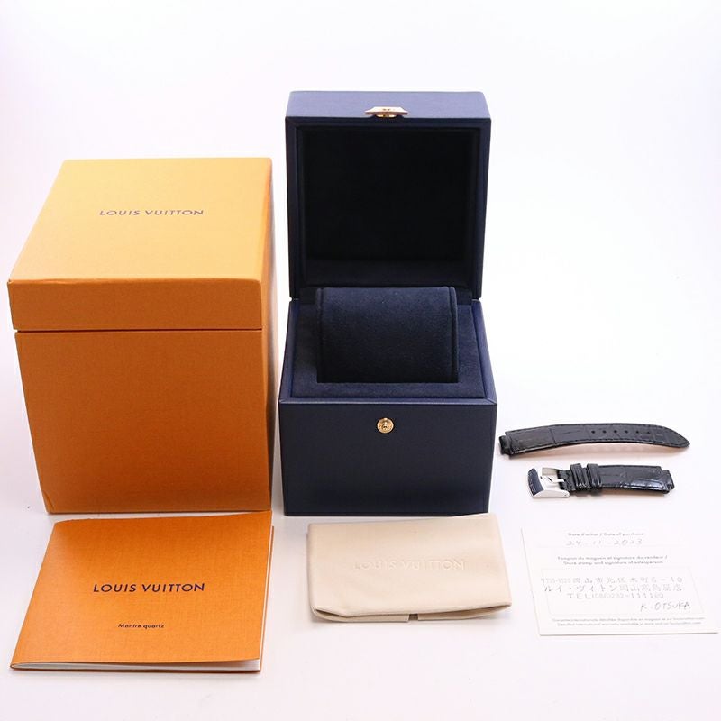 中古】LOUIS VUITTON TAMBOUR MOON DUAL TIME BLACK & WHITE ルイ