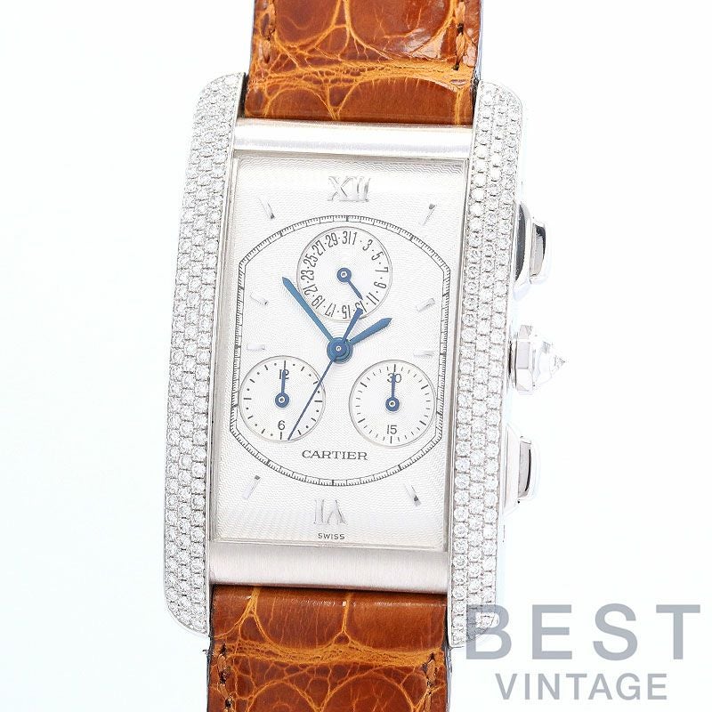 中古】CARTIER TANK AMERICAN LARGE MODEL CHRONO REFLEX カルティエ 