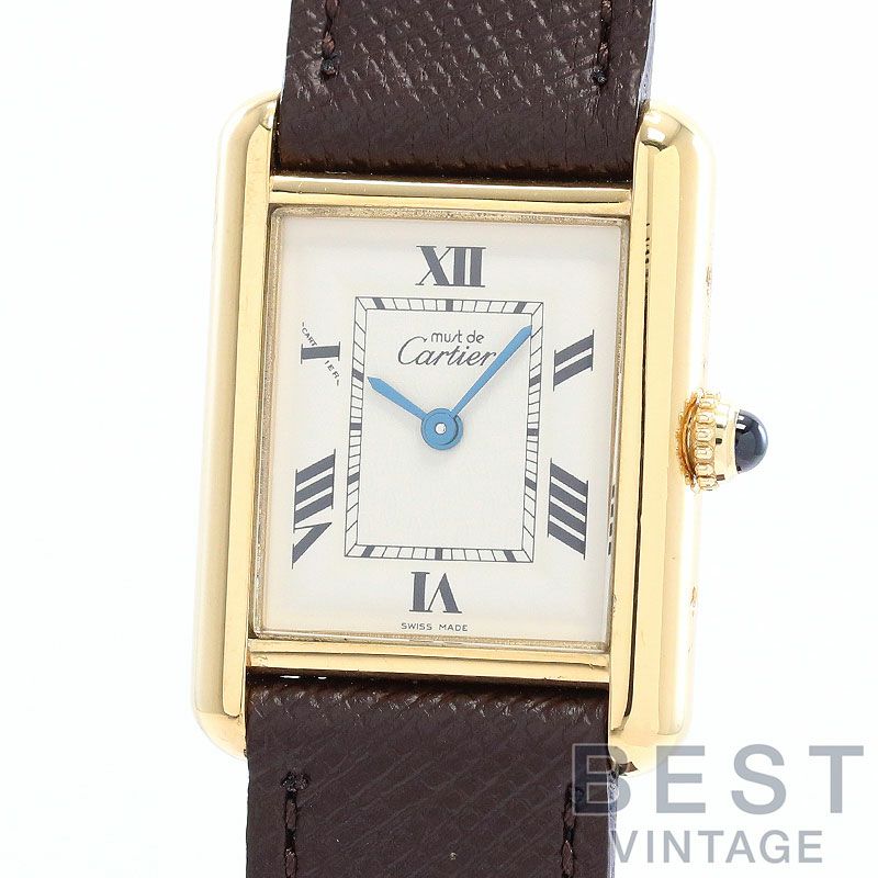 【美麗／良稼働】カルティエ マストタンク SM SV925 ヴェルメイユ 中古】CARTIER MUST TANK SMALL MODEL VERMEIL カルティエ マスト