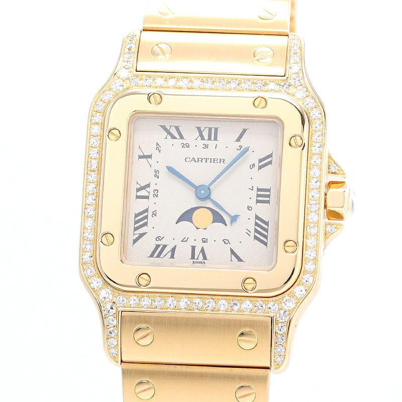 中古】CARTIER SANTOS GALBEE LARGE MODEL MOON PHASE カルティエ