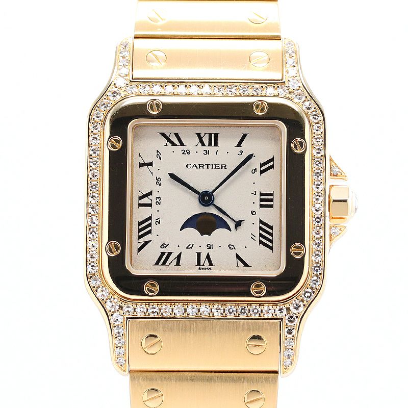 中古】CARTIER SANTOS GALBEE LARGE MODEL MOON PHASE カルティエ